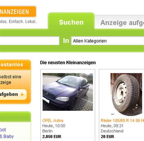 ebay kleinanzeigen deutschland kostenlos